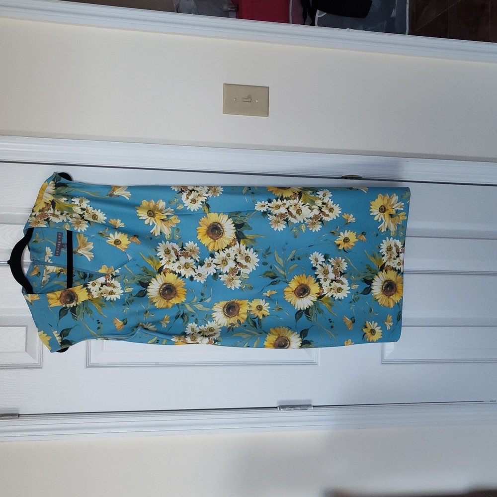 Floral sundress blue and yellow